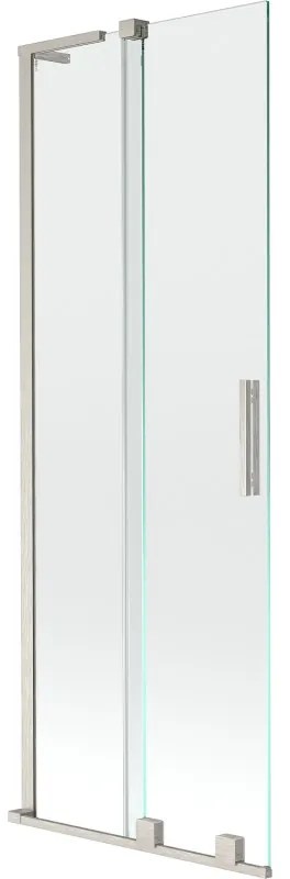 Mexen Velar L, 2-krídlová posuvná vaňová zástena 70 x 150 cm, 8mm číre sklo, brúsená oceľ, 896-070-003-01-97