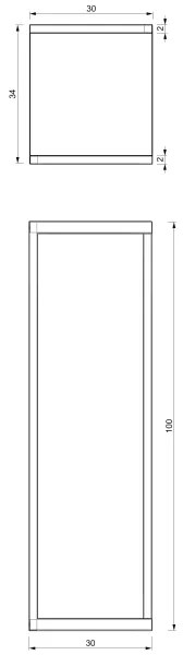 Stojan na kvety 100x30x34 cm biela