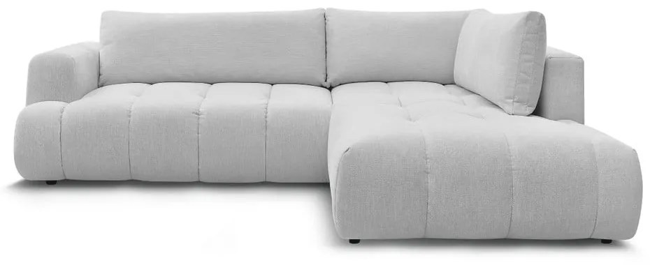 Svetlosivá rozkladacia/s úložným priestorom rohová pohovka (pravý roh/do L) Fuji – Bobochic Paris