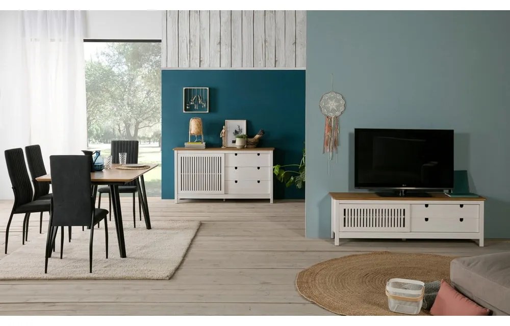 Biela drevená komoda Marckeric Bruna