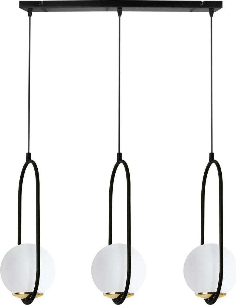 Závesné svietidlo Florence, 3x biele sklenené tienidlo, b/g, UI