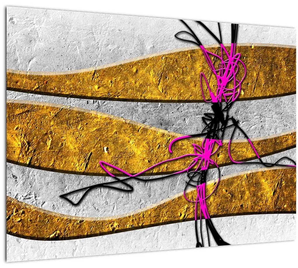 Sklenený obraz abstrakcie (70x50 cm)