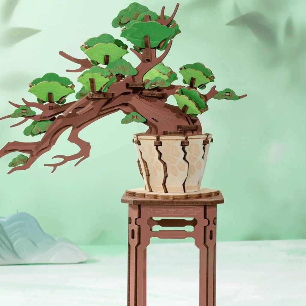 RoboTime 3D drevená skladačka Bonsai borovica