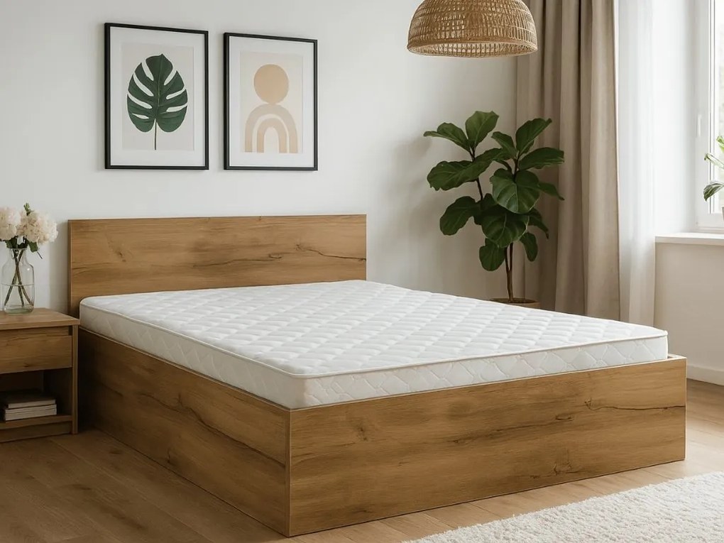 Posteľ SOFIA 120 x 200 cm, dub artisan Rošt: S latkovým roštom, Matrac: Matrac DELUXE 10 cm