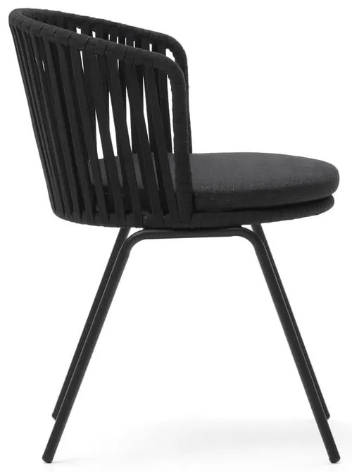 Čierna kovová záhradná stolička Saconca - Kave Home