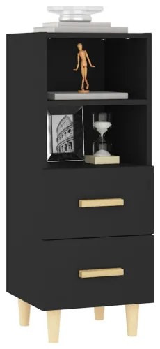 vidaXL Komoda čierna 34,5x34x90 cm spracované drevo-