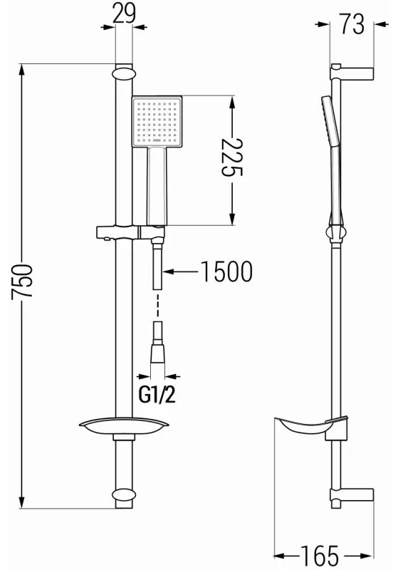 Mexen sprchový set DB45, čierna, 785454584-70