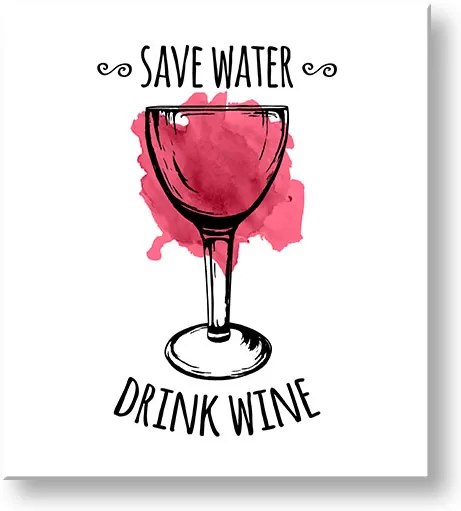 Obraz na stenu s textom Save water – Drink Wine | rôzne rozmery