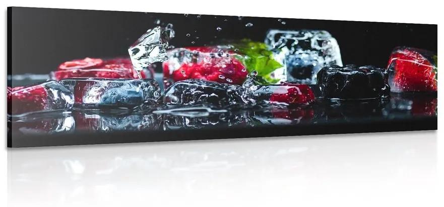 Obraz ľadové kocky ovocia - 150x50
