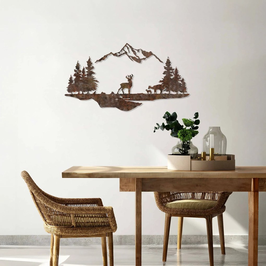 Nástenná kovová dekorácia Hrdzavá Krajina 1 viacfarebná