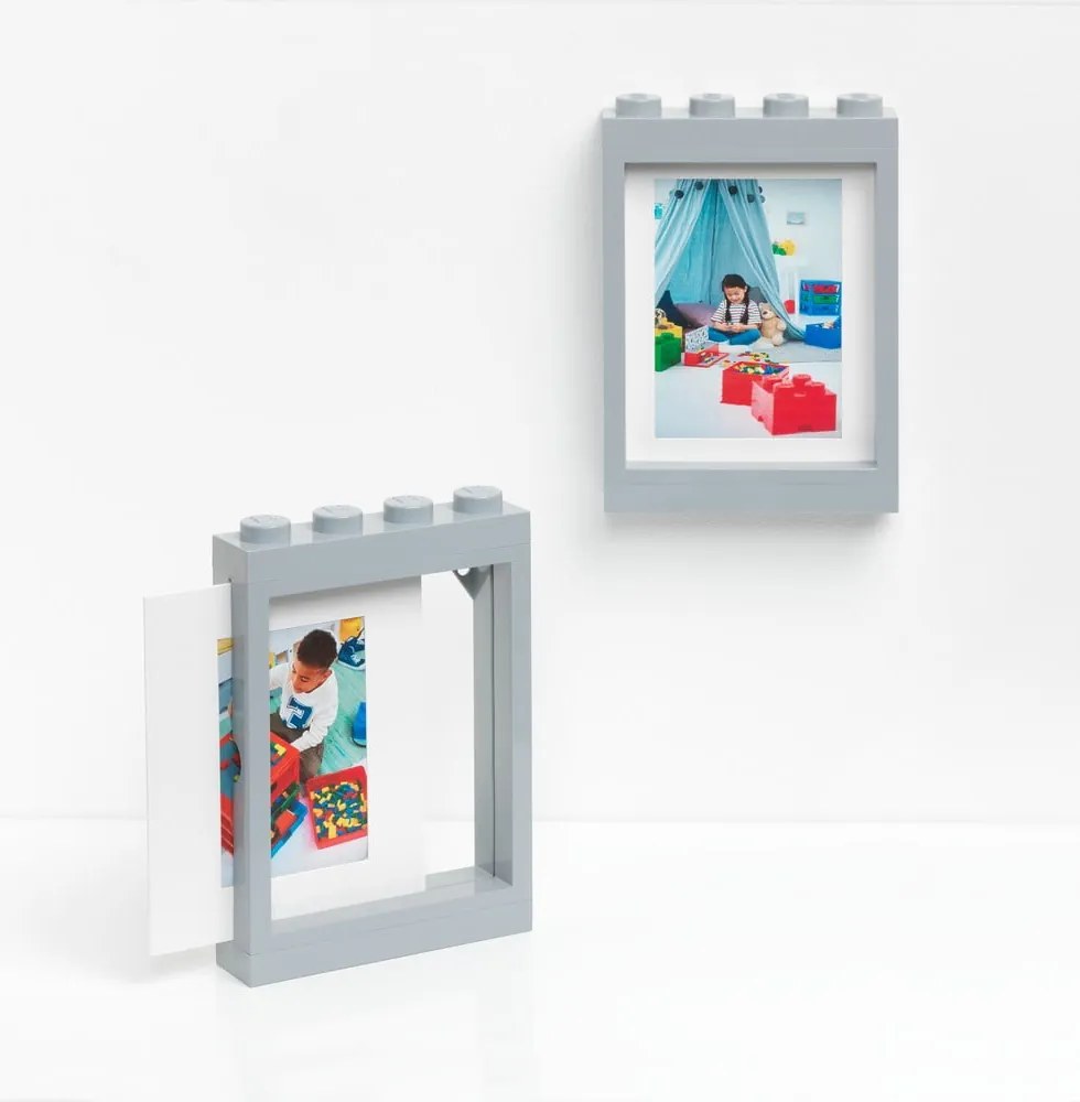 Sivý rámček na fotku LEGO®, 19,3 x 26,8 cm