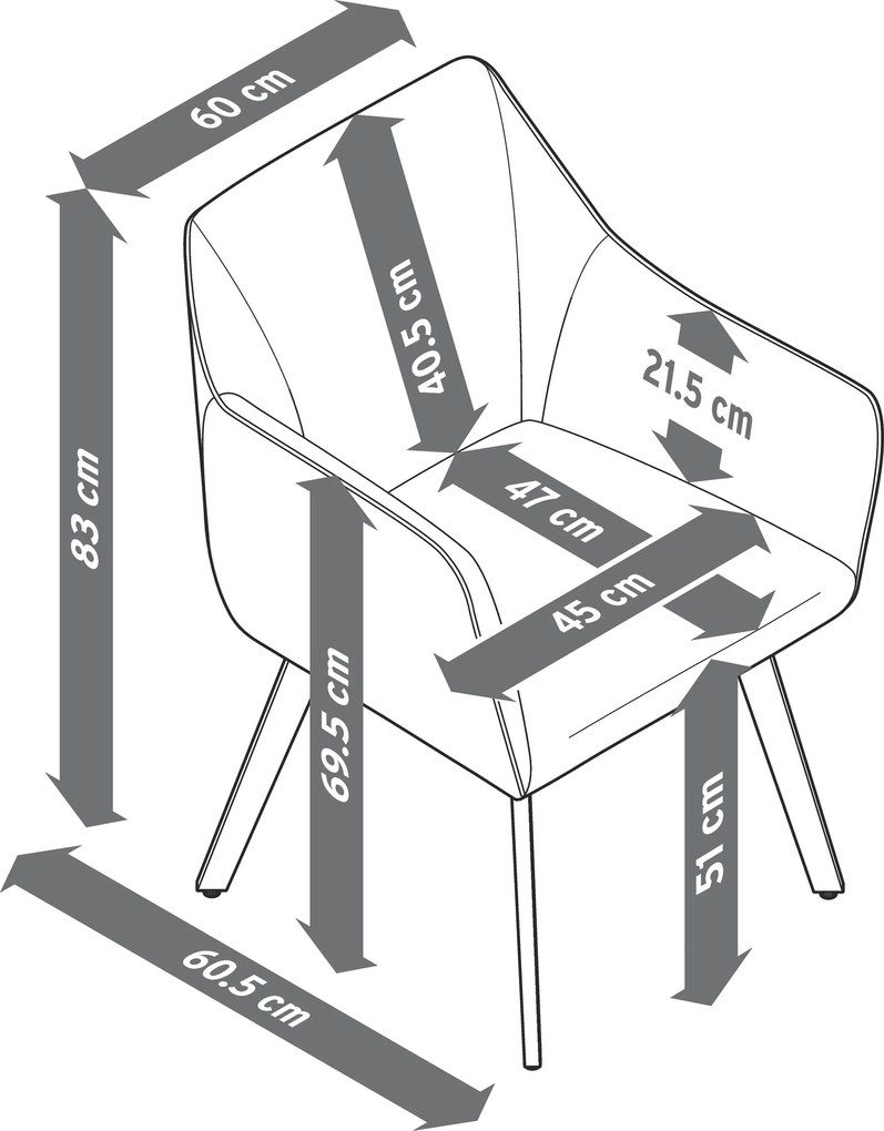 Jedálenské kreslo s rýchloschnúcou penou a textilným poťahom vhodným aj do exteriéru