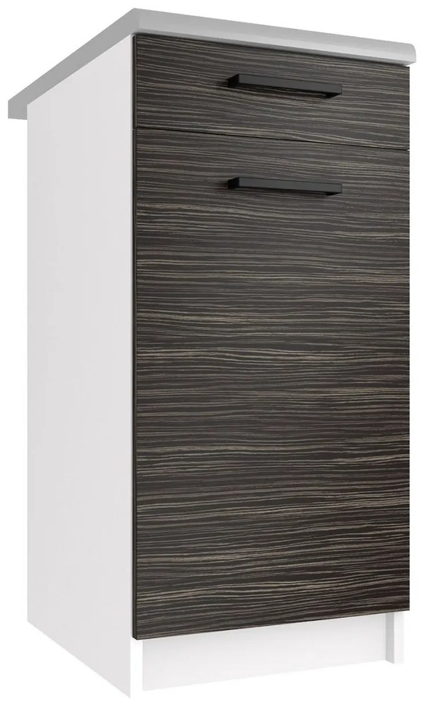 Kuchynská skrinka Belini spodná so zásuvkami 40 cm eben kráľovský s pracovnou doskou TOR SDSZ1-40/0/WT/HK/0/B1