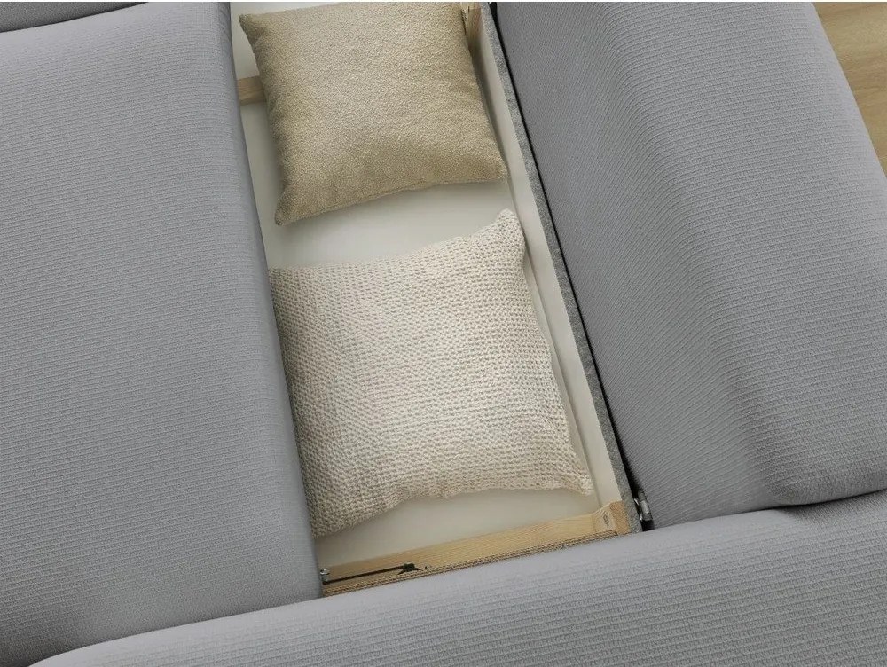 Sivá rozkladacia/s úložným priestorom pohovka 265 cm Ezechiel – Bobochic Paris