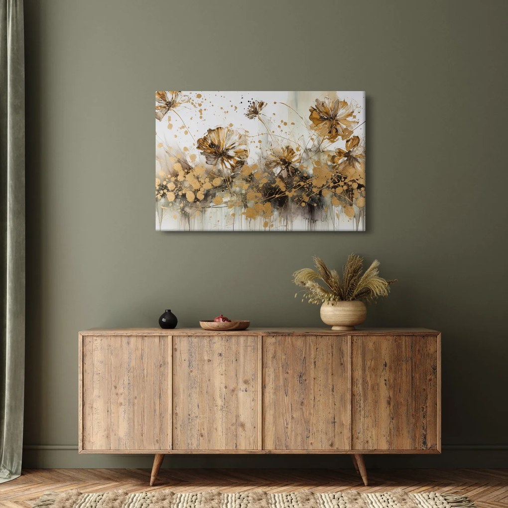 Obraz - Abstraktná kvetinová maľba (90x60 cm)