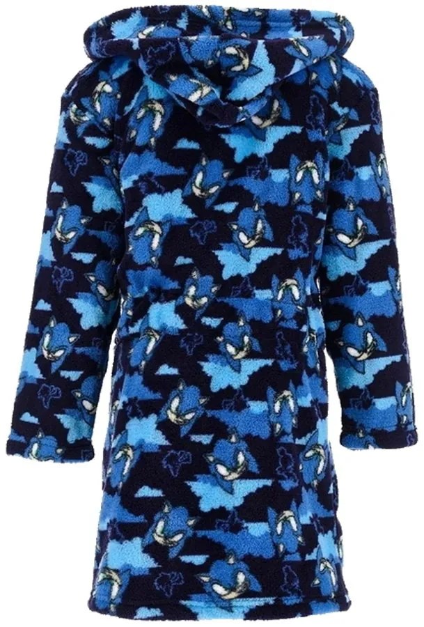 Detský župan s kapucňou Ježko Sonic, EU 98 Tmavo modrá