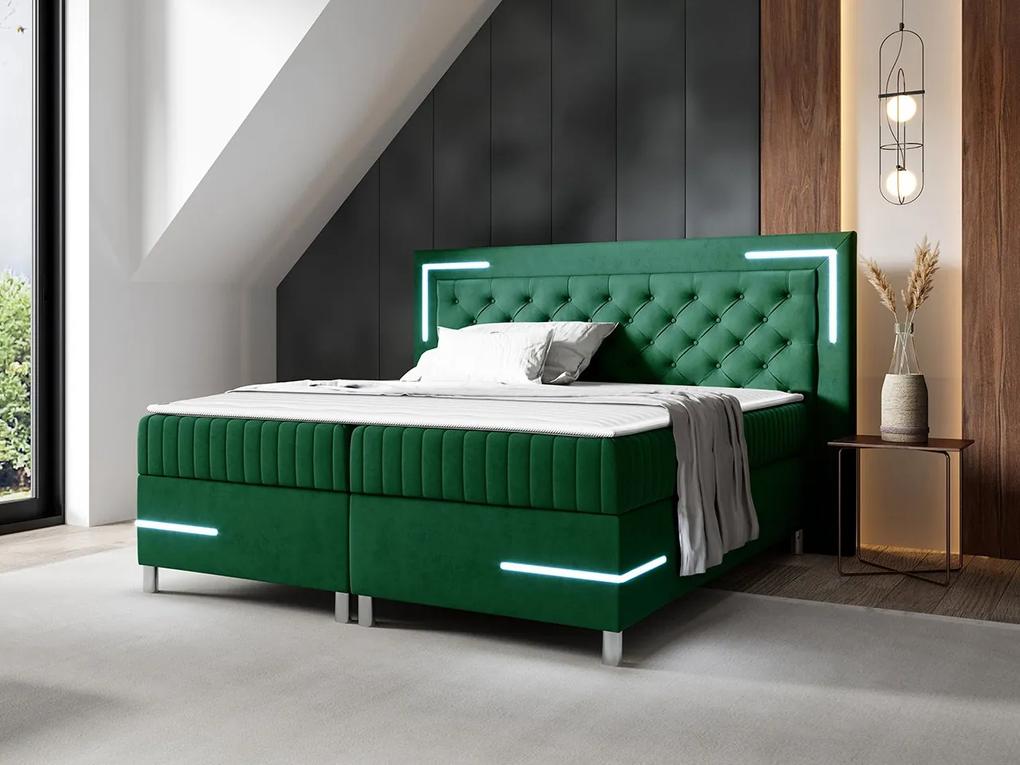 Kontinentálna posteľ Suhak 5 LED, Rozmer postele: 160x200, Dostupné poťahy: Fresh 11