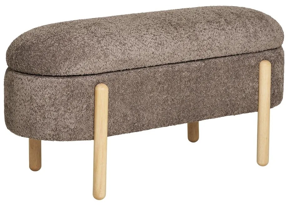 Hnedá lavica z textílie buklé Branca – House Nordic