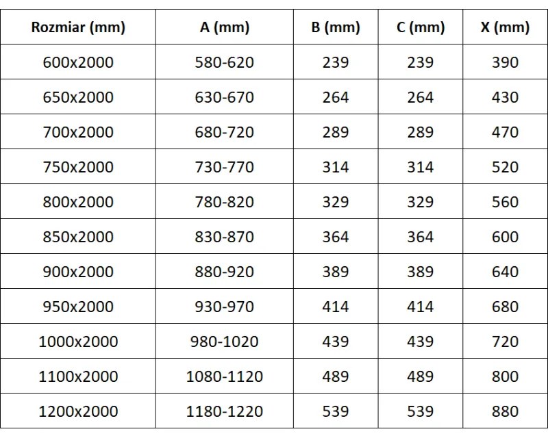 Mexen Exo, skladacie dvere do otvoru 60x200 cm, 6mm číre sklo, čierny profil, 816-060-000-70-00