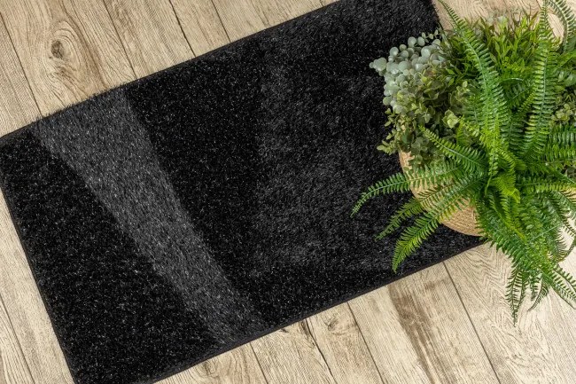 Kúpeľňový koberček SYNERGY glamour / lurex, čierny
