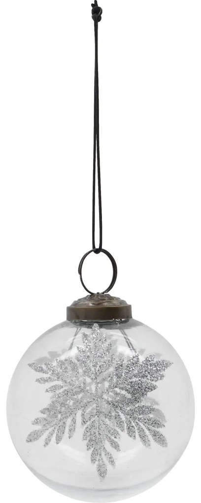 House Doctor Vianočná ozdoba Snowi Clear Silver – set 4 ks