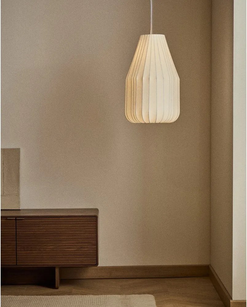 Biele stropné svietidlo s textilným tienidlom ø 30 cm Somar – Kave Home