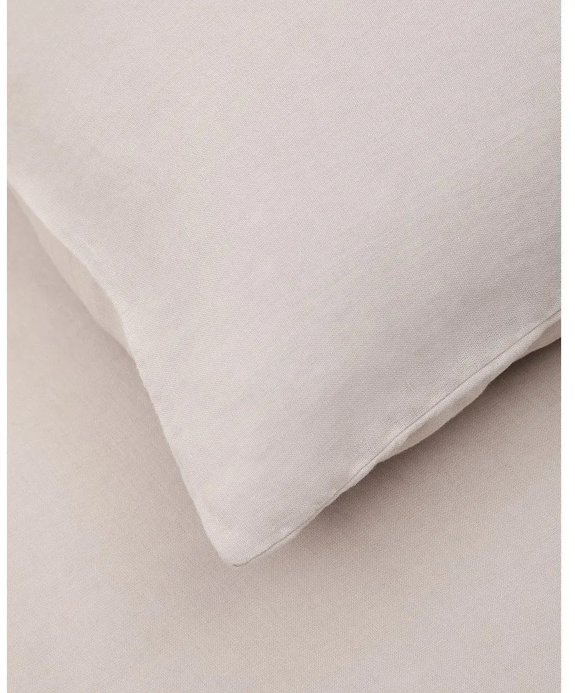 Obliečky sivobéžové na dvojlôžko/predĺžené s prímesou ľanu 240x220 cm Simmel – Kave Home