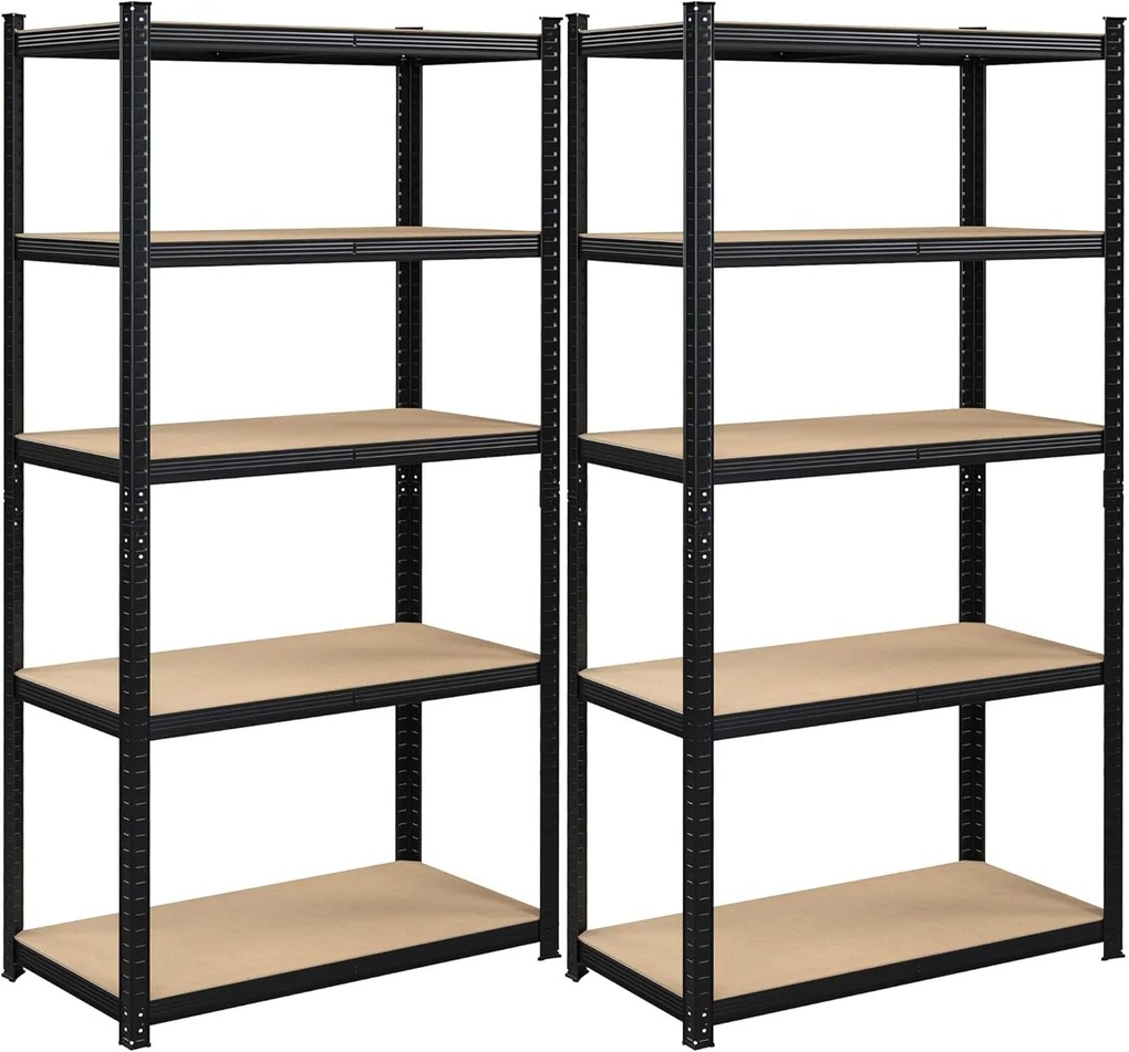 Súprava 2 ks dielenských regálov Profa 200 cm čierna/hnedá