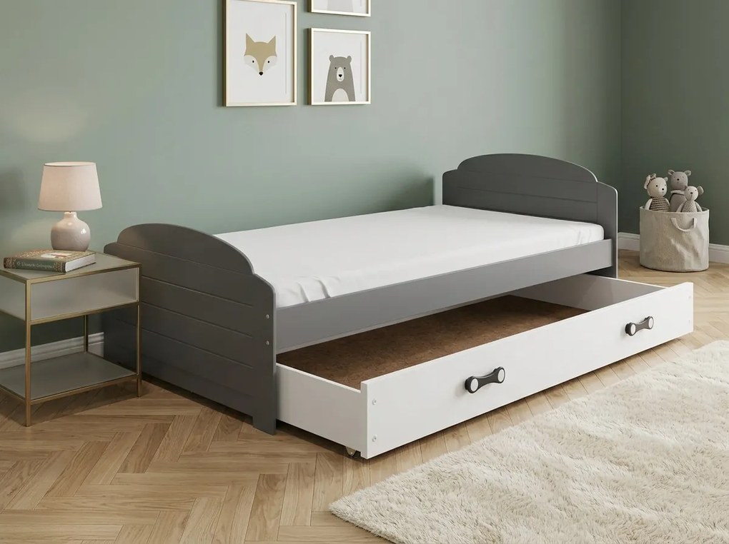 Posteľ LILI 200x90 grafitová - biela