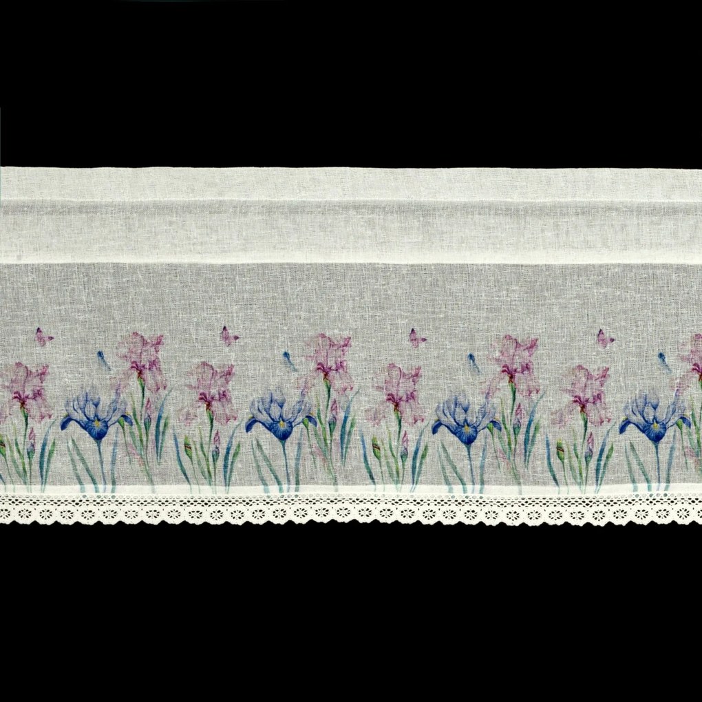 KRÁTKA ZÁCLONA NA PÁSKE DOLOREZ 150X30 CM KVETY