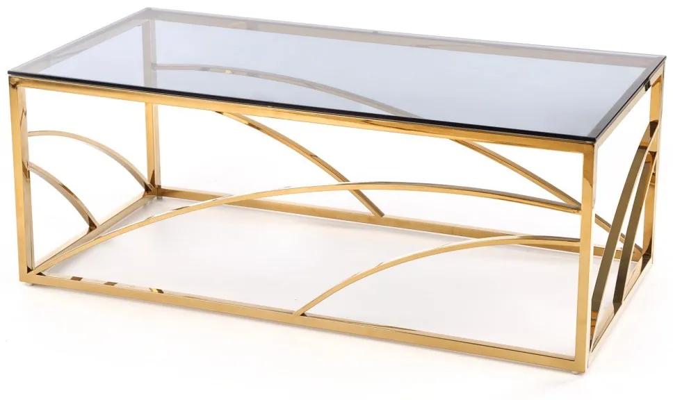 Odkládací stolek Unispace 2 sklo/zlatý