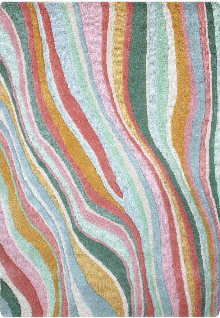 XXXLutz VLNENÝ KOBEREC, 120/170 cm zelená, ružová Flair Rugs - Online Only bytové doplnky - 003165040601
