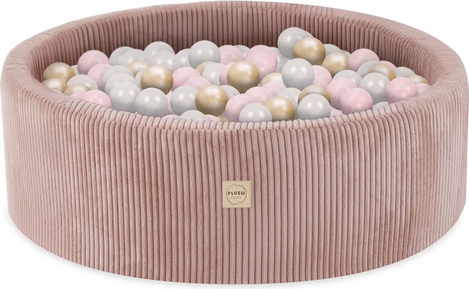 Suchý bazén pre deti menčestrová 90 x 30 + 200 loptičiek - ružová