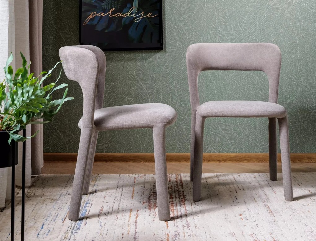 Čalouněná jídelní židle Vico světle šedá