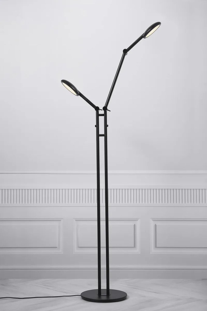 NORDLUX Multifunkčná LED stojacia lampa do spálne BEND, 2x5W, teplá biela