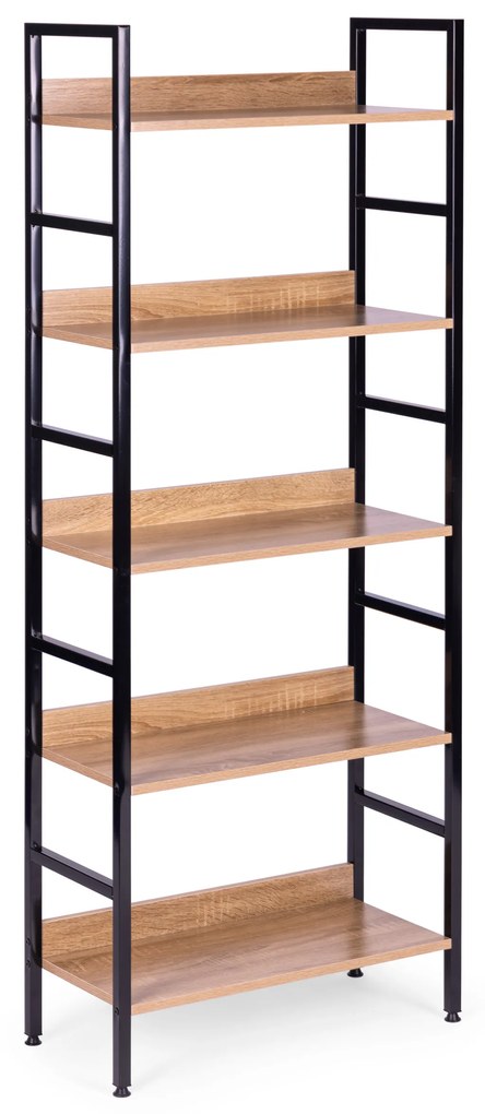 ModernHome Vysoký regál s 5 policami - kovová konštrukcia, MDF dosky