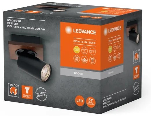 Ledvance - LED Nástenné bodové svietidlo DECOR MERCURY 1xGU10/3,4W/230V