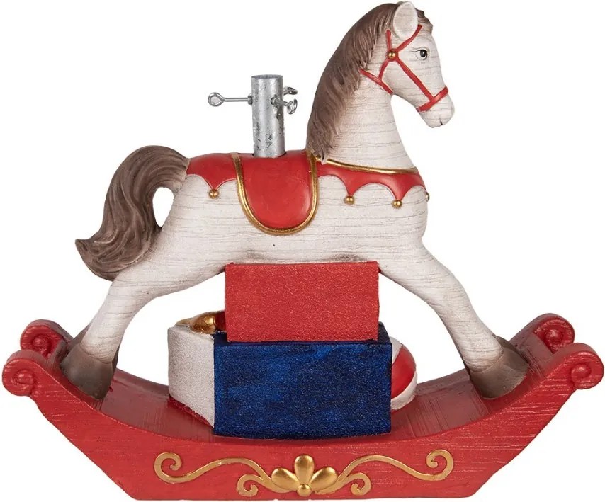 Christmas Tree Stand Rocking Horse 73x21x61 Cm White Ceramic Material - 61.0 cm