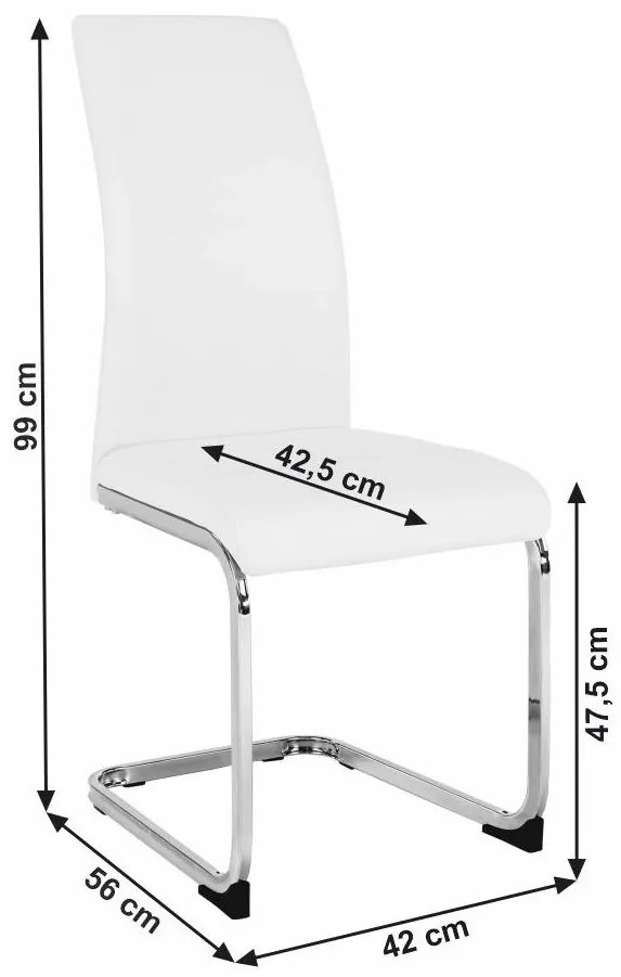 Tempo Kondela Jedálenská stolička, biela/chróm, VATENA