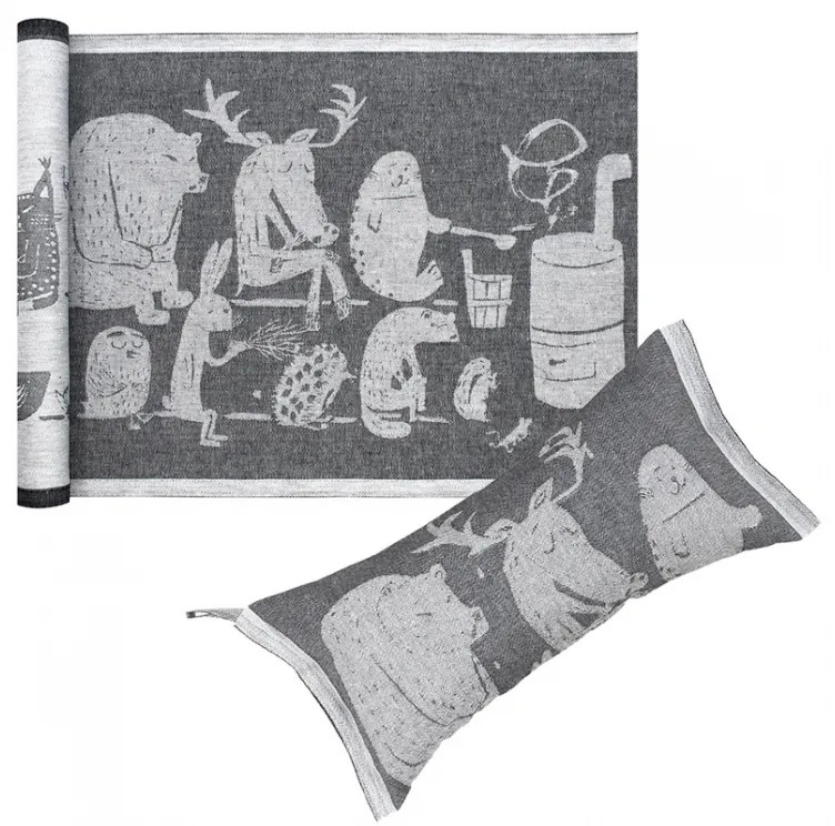 Sada do sauny na ležanie Eläinten, tmavo sivá