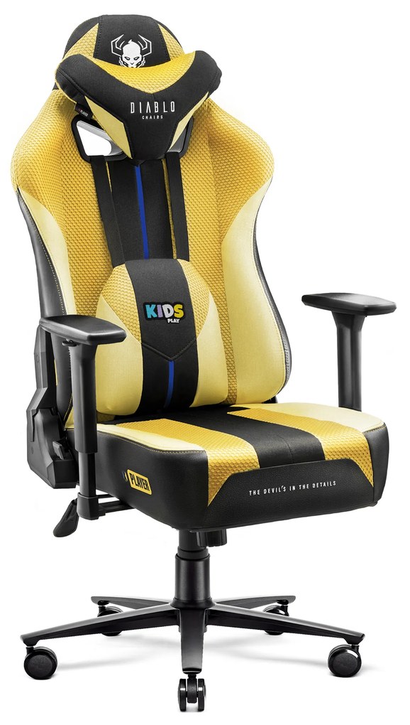 Detské látkové herné kreslo Diablo X-Player 2.0 Kids Size: dark sunflower / žltá Diablochairs