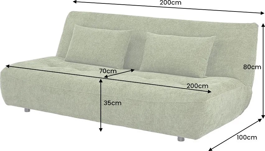 Dizajnová rozkladacia pohovka Litonya 200 cm zelená