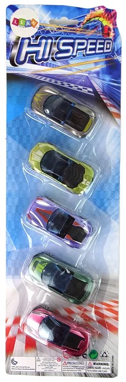 Lean Toys Súprava farebných autíčok – 5ks.