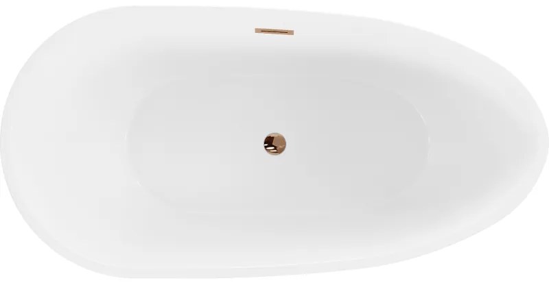 Mexen Eos, voľne stojaca vaňa 150 x 75 cm, biela, ružové zlato prepad, 52471507500-60