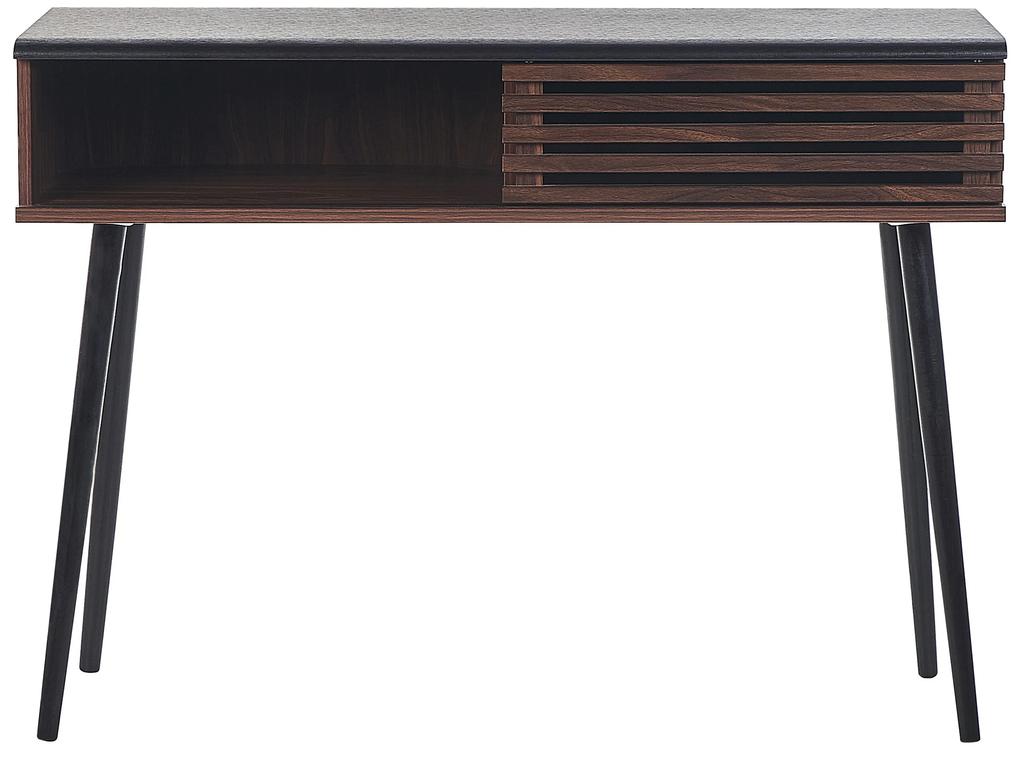 Konzolový stolík tmavé drevo/čierna PERTH Beliani