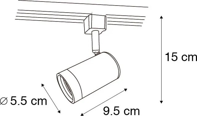 Moderné 1-fázové koľajnicové bodové svetlo biele - Jeana