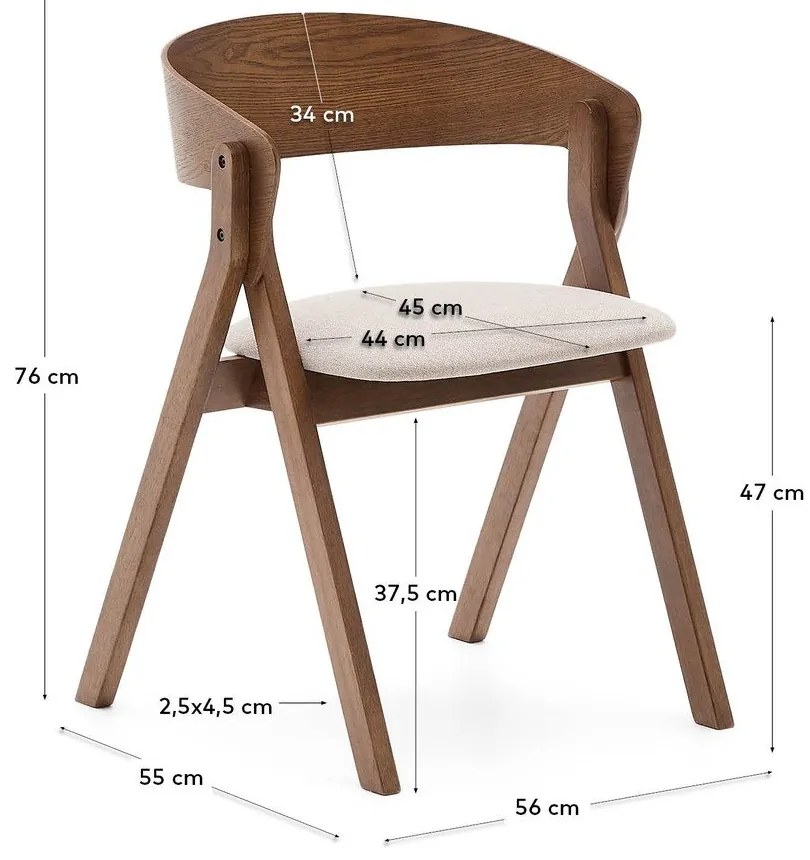 Hnedá jedálenská stolička Godia – Kave Home