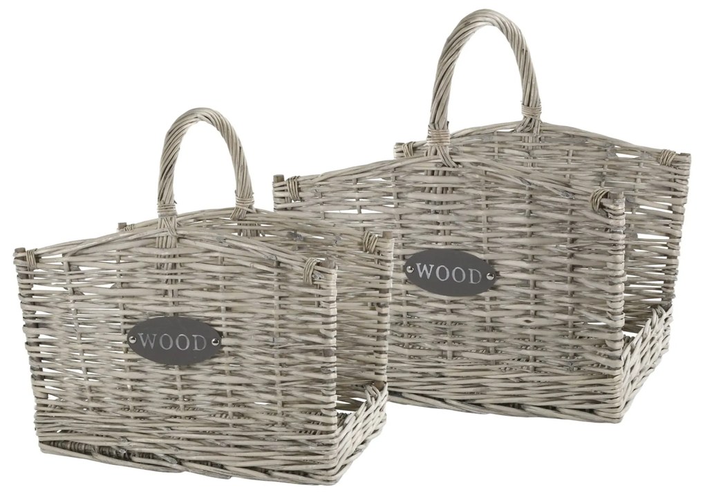 Chic Antique Prútený kôš na drevo French väčší