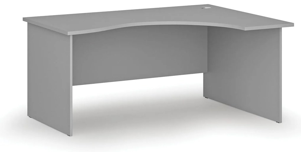 Ergonomický kancelársky písací stôl PRIMO GRAY, 160x120 cm, pravý, sivá