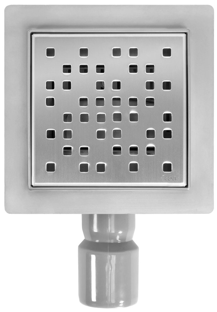 Rea Dots, nerezový odtokový žľab 120x120 mm, oceľová, REA-G6202